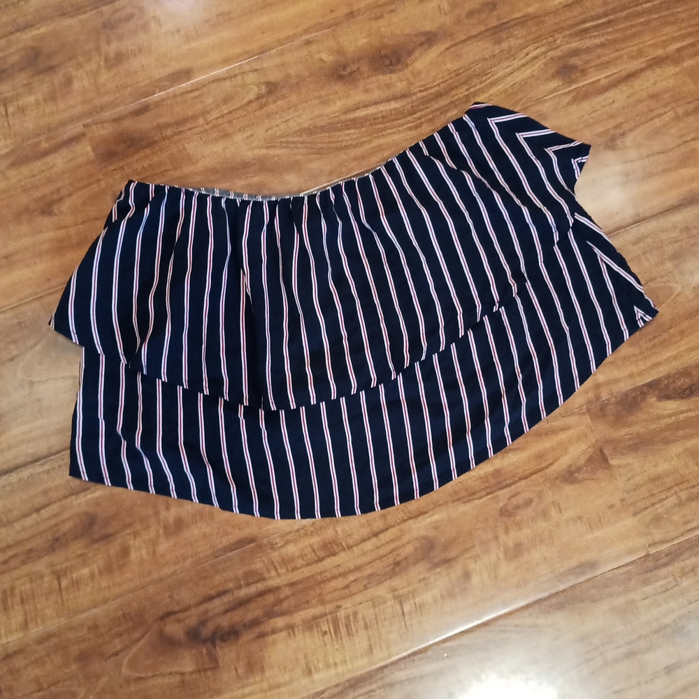 NWT Garage Tube Top - Tiered Ruffle Stripes, M